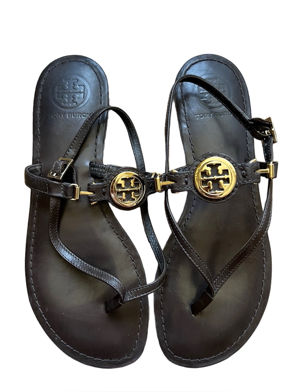 Tory Burch Dark Brown Leather Thong Flip Flop Sandals - Sz 7.5